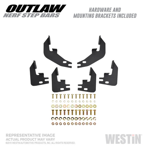 Westin Outlaw Nerf Step Bars; Textured Black; For Super Crew Cab;