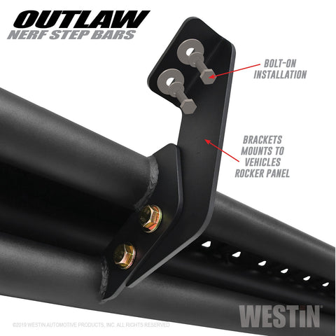 Westin Outlaw Nerf Step Bars; Textured Black; For Super Crew Cab;
