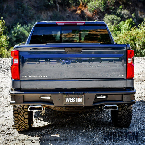 Westin Outlaw Rear Bumper; 2 in. Dia Tube; Steel; Textured Black;
