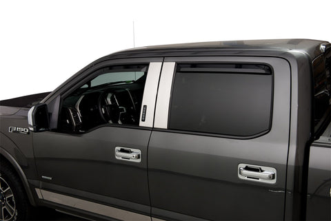 Putco Element Tinted Window Visor In Channel; 4 pc.;