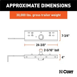 CURT Double Lock Gooseneck Hitch; 2-5/16in. Ball; 30K (Brackets Required)