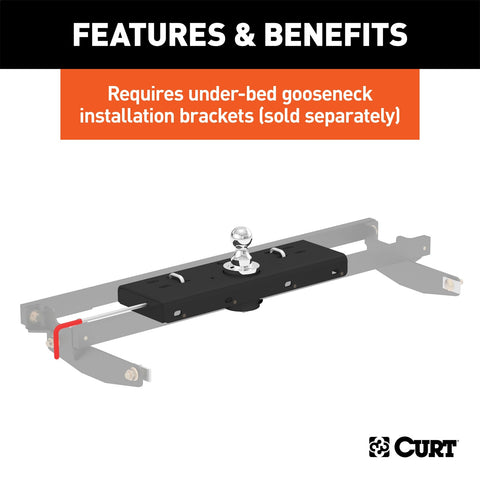 CURT Double Lock Gooseneck Hitch; 2-5/16in. Ball; 30K (Brackets Required)