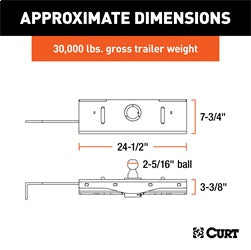 CURT Double Lock EZr Gooseneck Hitch; 2-5/16in. Ball; 30K (Brackets Required)