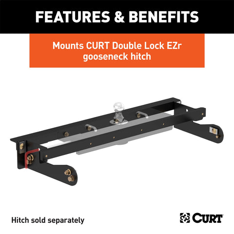 CURT Double Lock EZr Gooseneck Install Brackets; Select Silverado; Sierra 2500; 3500