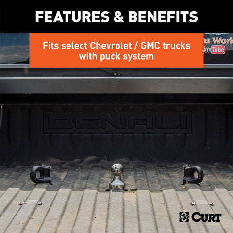 CURT OEM Puck System 2-5/16in. Gooseneck Ball; Chevrolet; Ford; GMC; Nissan; Ram (30K