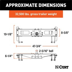 CURT OEM-Style Gooseneck Hitch; Select Chevrolet Silverado; GMC Sierra 2500; 3500 HD