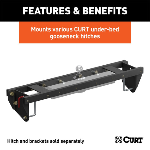 CURT Double Lock EZr Gooseneck Install Brackets; Select Silverado; Sierra 2500; 3500