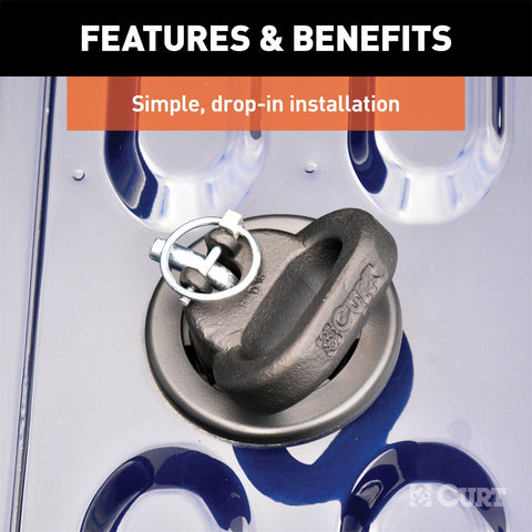 CURT OEM Puck System Gooseneck Safety Chain Anchors; Ram (38K)