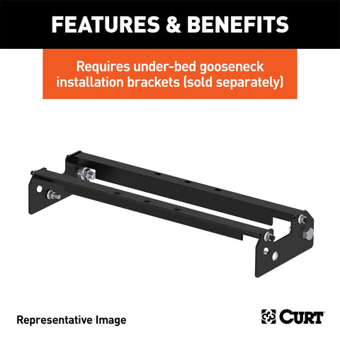 CURT CURT 61052 Over-Bed Folding Ball Gooseneck Hitch; 30;000 lbs; 2-5/16-Inch Ball