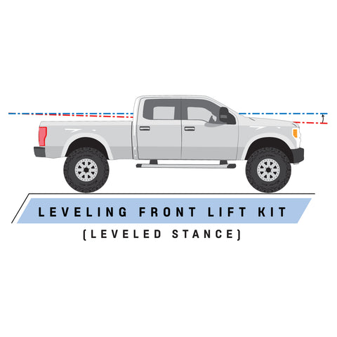 Pro Comp Suspension Level Lift Strut Extension; Front Max Lift 2.0 in.;
