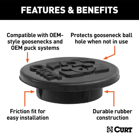 CURT CURT 66155 Replacement Black Rubber Gooseneck Hitch Cover