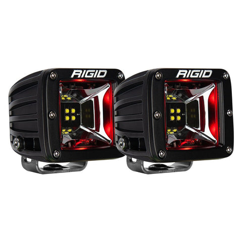 Rigid Industries RIGID Radiance Scene Light W/Red Backlight; Surface Mount; Black Housing; Pair