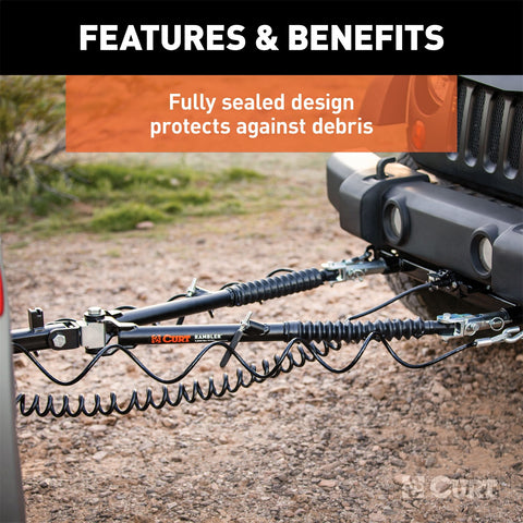 CURT CURT 70001 Rambler Steel RV Tow Bar; 7;500 Pounds; 2-Inch Shank