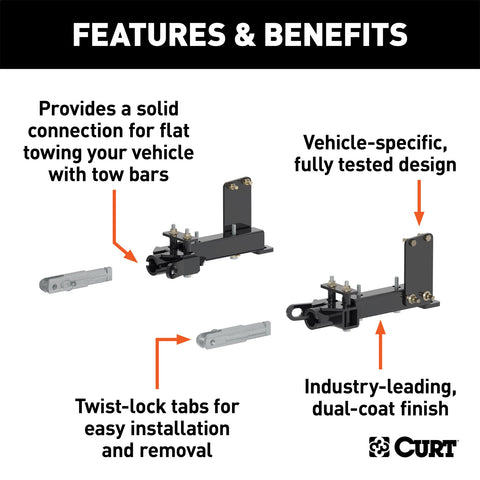 CURT Custom Tow Bar Base Plate; Select Dodge Durango; Jeep Grand Cherokee