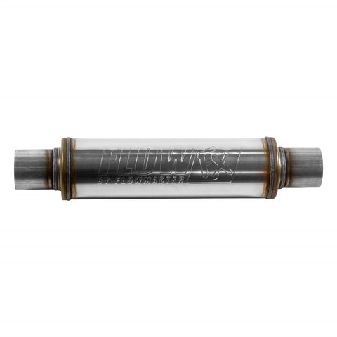 Flowmaster FlowFX Muffler; 2.5 in. Inlet/Outlet; Clamp On; Stainless Steel; Brushed Finish;