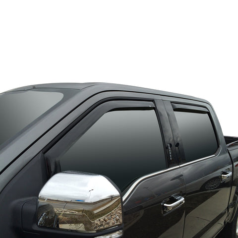 Westin In-Channel Wind Deflector; 4 pc.; Smoke; For Super Crew Cab;