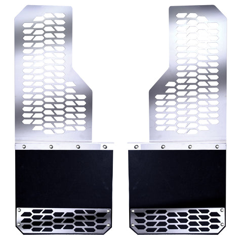 Putco Mud Skins Mud Flaps; Polished Stainless Steel; Features Hex Shield;