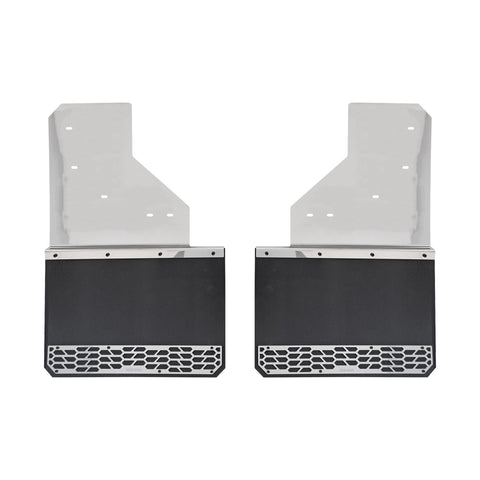 Putco Mud Skins Mud Flaps; Polished Stainless Steel; Features Hex Shield; Solid;