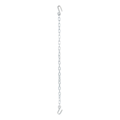 CURT 48in. Safety Chain with 2 S-Hooks (5;000 lbs; Clear Zinc; Packaged)
