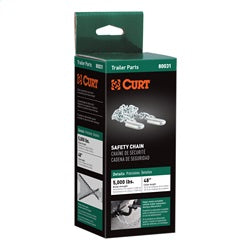 CURT 48in. Safety Chain with 2 S-Hooks (5;000 lbs; Clear Zinc; Packaged)