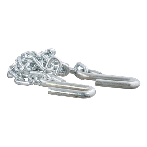CURT 48in. Safety Chain with 2 S-Hooks (5;000 lbs; Clear Zinc; Packaged)