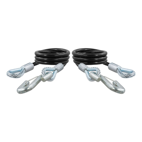 CURT 44in. Safety Cables with 2 Snap Hooks (7;500 lbs; Vinyl-Coated; 2-Pack)