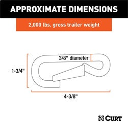 CURT 3/8in. Snap Hook (2;000 lbs.)