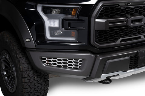 Putco HEX Shield Grille Insert; Polished; Stainless Steel;