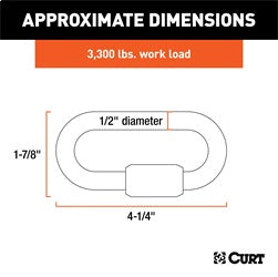 CURT 1/2in. Quick Link (16;500 lbs. Breaking Strength)