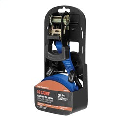 CURT CURT 83019 1-Inch x 16-Foot Blue Nylon Ratchet Strap; 2;200 lbs. Break Strength