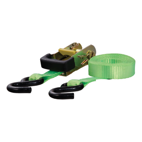 CURT 16ft. Lime Green Cargo Strap with S-Hooks (1;100 lbs.)