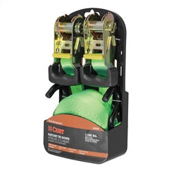 CURT 16ft. Lime Green Cargo Straps with S-Hooks (1;100 lbs; 2-Pack)