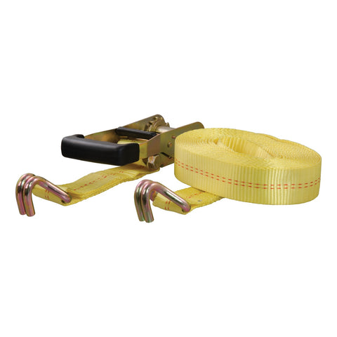 CURT 27ft. Yellow Cargo Strap with J-Hooks (3;333 lbs.)