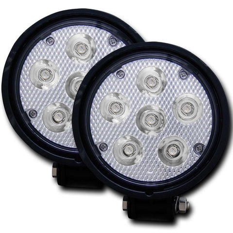 ANZO USA Rugged Vision LED Fog Light; Round; 4.5 in.; Black Housing; Pair;