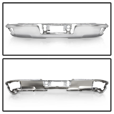 Spyder Auto Rear Steel Bumper; Chrome; w/o Park Assist Sensor Hole; OEM PN[23108142];