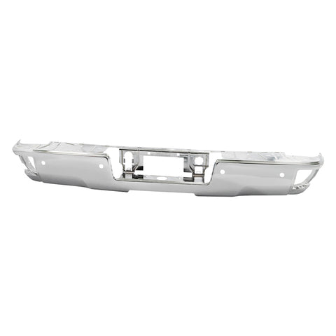 Spyder Auto Rear Steel Bumper; Chrome; w/Park Assist Sensor Hole; OEM PN[23108141];