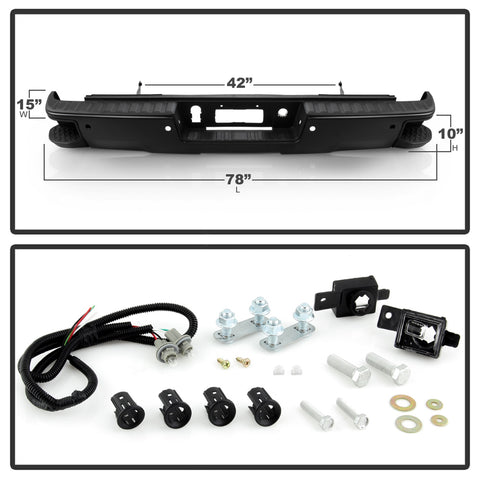 Spyder Auto Rear Steel Bumper; Black; OEM PN[23112252-PFM];