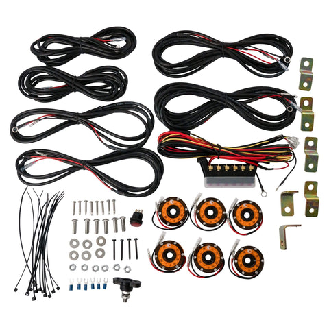 KC Hilites Cyclone LED Rock Light - 6-Light System - Amber - 5W Flood Beam