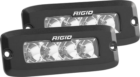 Rigid Industries RIGID SR-Q Series PRO; Flood Optic; Flush Mount; Black Housing; Pair