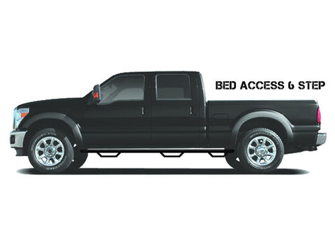N-Fab Nerf Step-W2W w/Bed Acs (3 Stps)-17-19 Silv/Sierra HD 6ft.6in. Crew SRW-GlossBlk