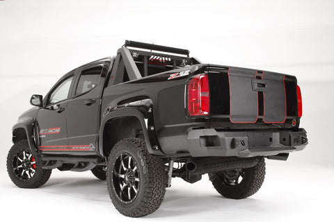 Fab Fours Premium Rear Bumper; 2 Stage Black Powder Coated;
