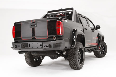 Fab Fours Premium Rear Bumper; 2 Stage Black Powder Coated;