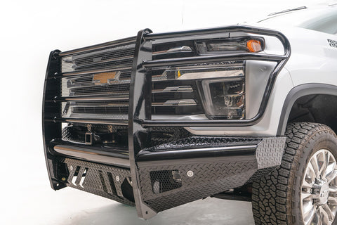 Fab Fours Black Steel Front Ranch Bumper; w/Full Guard And Tow Hooks; Steel; Black;