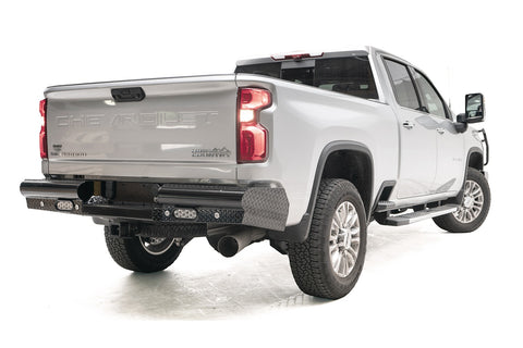 Fab Fours Black Steel Ranch Rear Bumper; w/Steel Tread Plate;