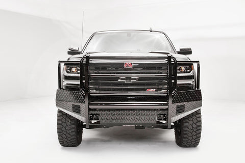 Fab Fours Black Steel Front Bumper; 2 Stage Black Powder Coated; w/Full Guard;