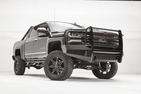 Fab Fours Black Steel Front Bumper; 2 Stage Black Powder Coated; w/Full Guard;
