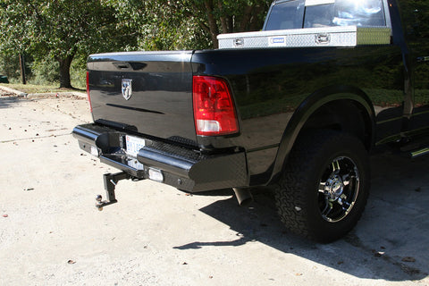 Fab Fours Black Steel Ranch Rear Bumper; 2 Stage Black Powder Coated;