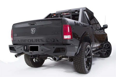 Fab Fours Premium Rear Bumper; 2 Stage Black Powder Coated; w/Sensors;