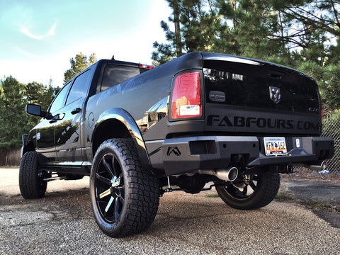 Fab Fours Heavy Duty Rear Bumper; 2 Stage Black Powder Coated; w/Sensors;