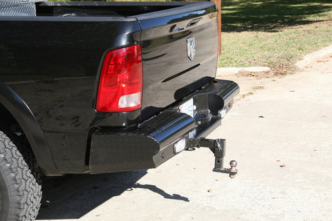Fab Fours Black Steel Ranch Rear Bumper; 2 Stage Black Powder Coated;